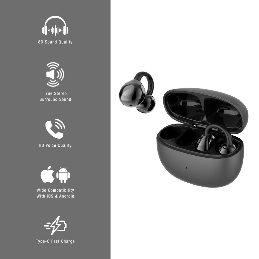 Complete Wireless Audio & Charging Bundle – Alarm Clock Radio Speaker with Wireless Charger + Earbuds