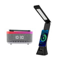 2-in-1 Charging & Illumination Set – Wireless Charging Alarm Clock Speaker + LED Desk Lamp Charger-0