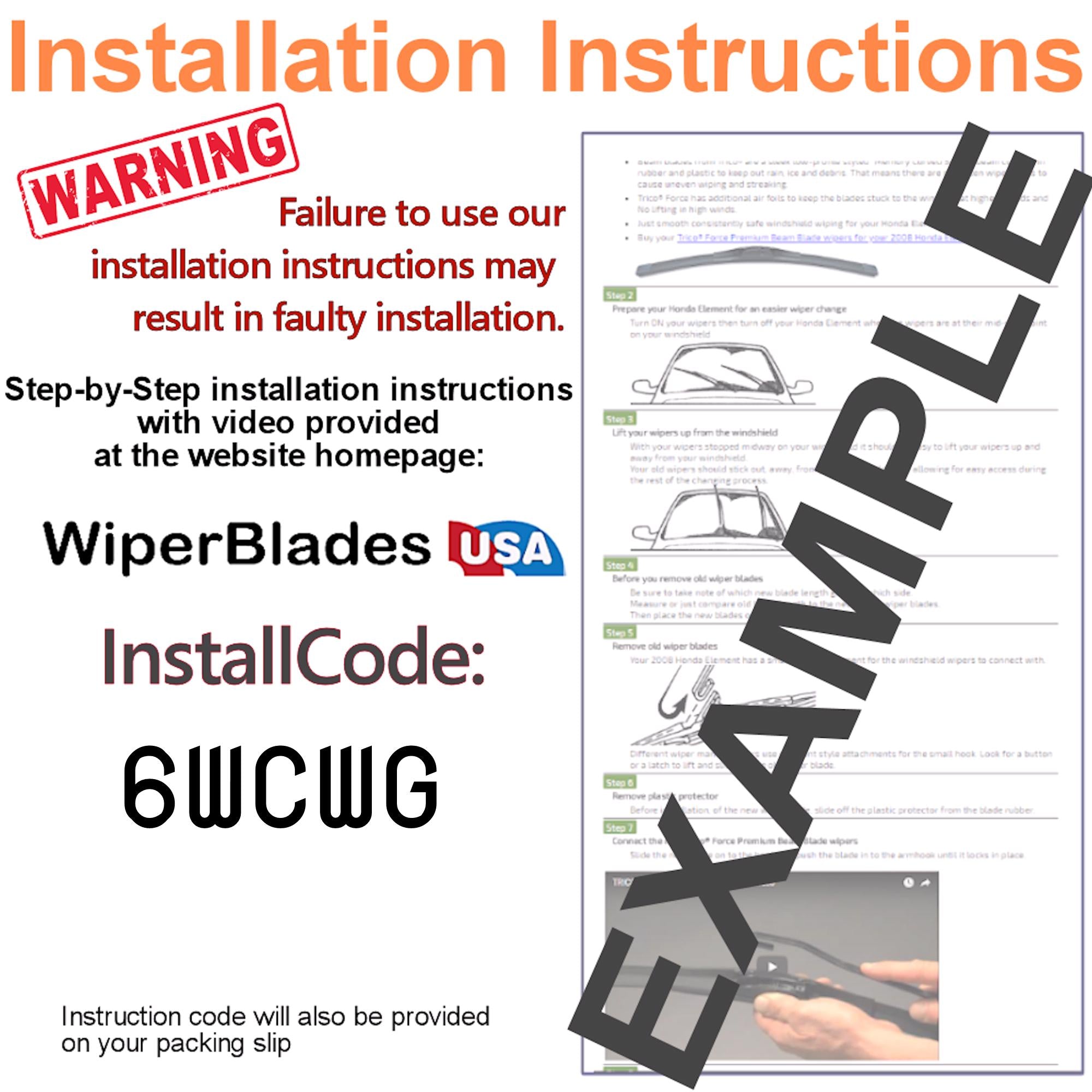 2014 Jaguar XKR-S Wiper Blades Set w/2yr Wear Warranty (Set of 2) Tempest Elite