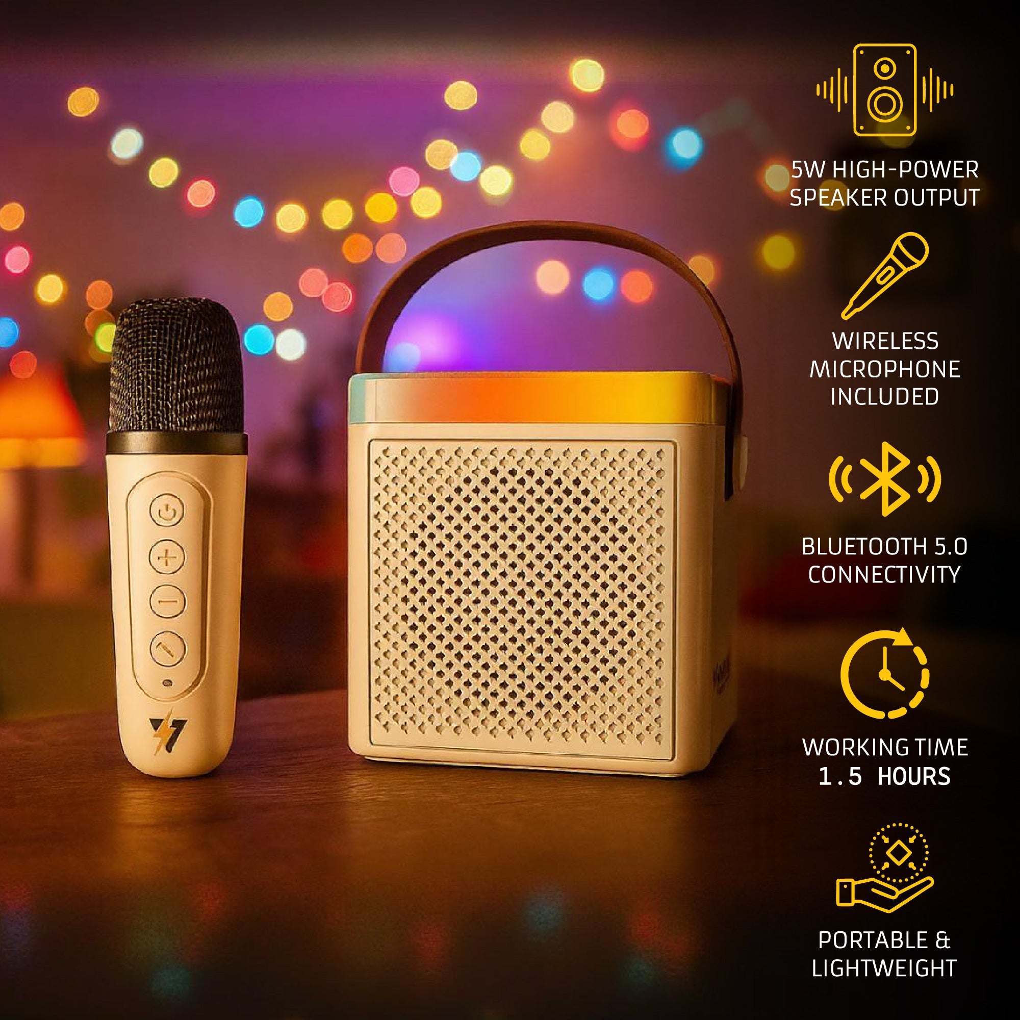 PurVolt Portable Karaoke Set – Sing, Shine & Share the Fun Anywhere!
