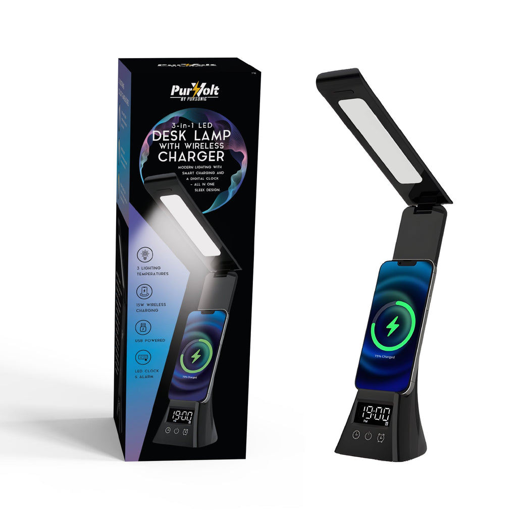 2-in-1 Charging & Illumination Set – Wireless Charging Alarm Clock Speaker + LED Desk Lamp Charger-3