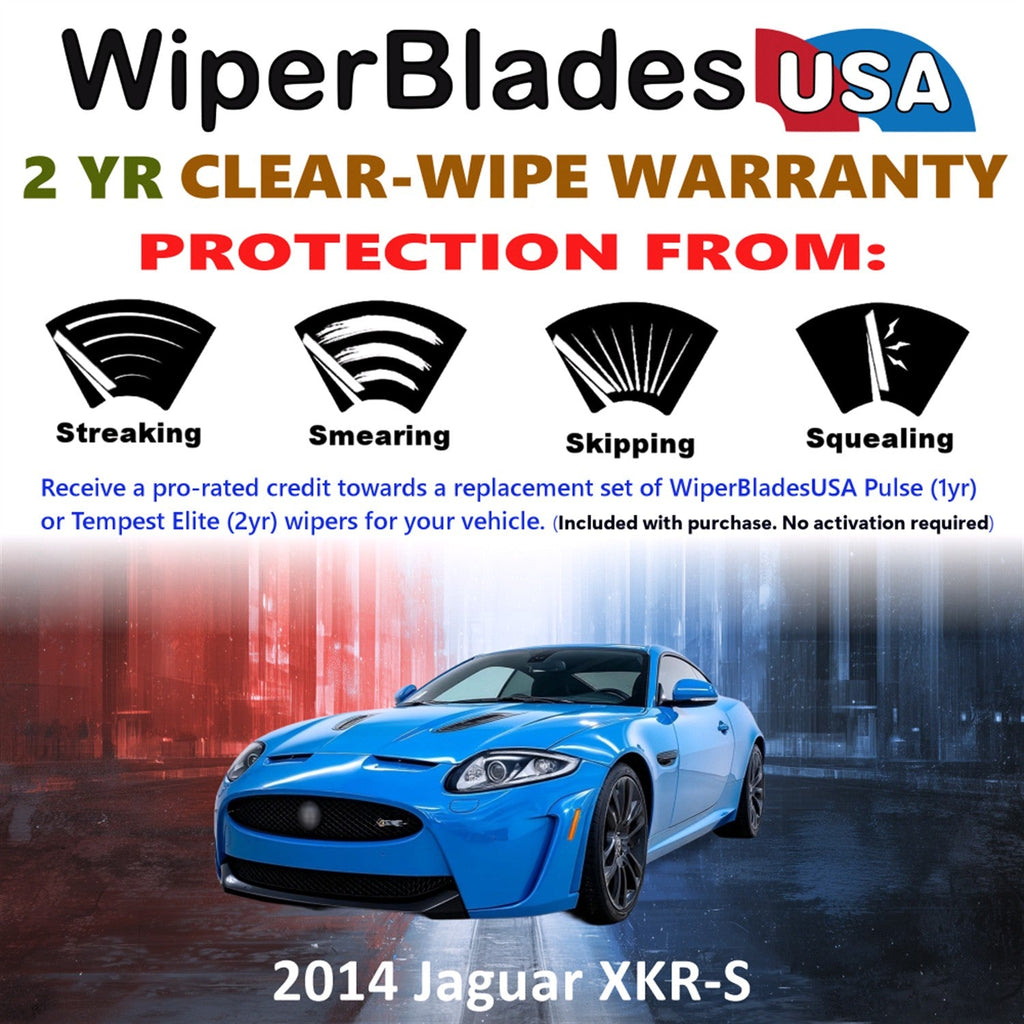 2014 Jaguar XKR-S Wiper Blades Set w/2yr Wear Warranty (Set of 2) Tempest Elite